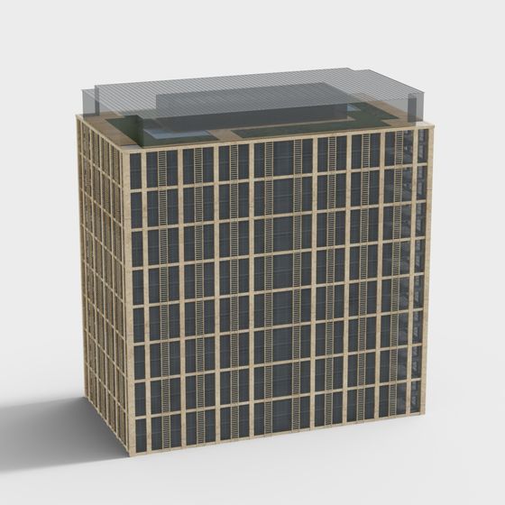 City Light Futuristic Skyscraper 3D model