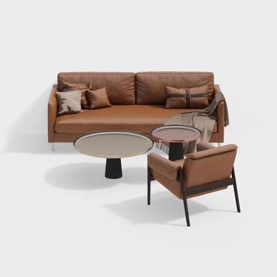 Urban Retreat Lounge Set 3D Model for Modern Spaces