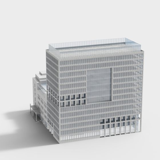 Futuristic Low-Polygon City Building 3D model