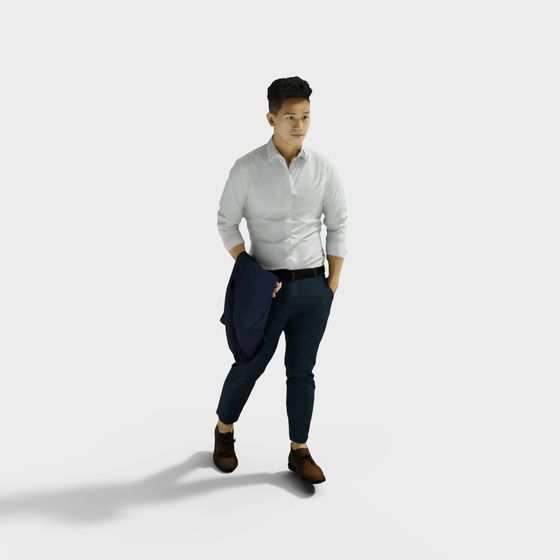 Stylish Low Poly 3D Character Model