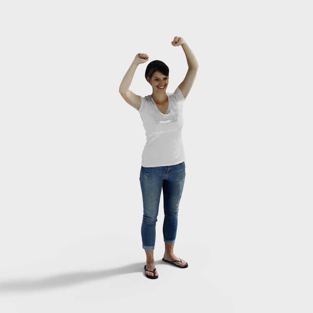 Vibrant Low-Poly 3D Character Model