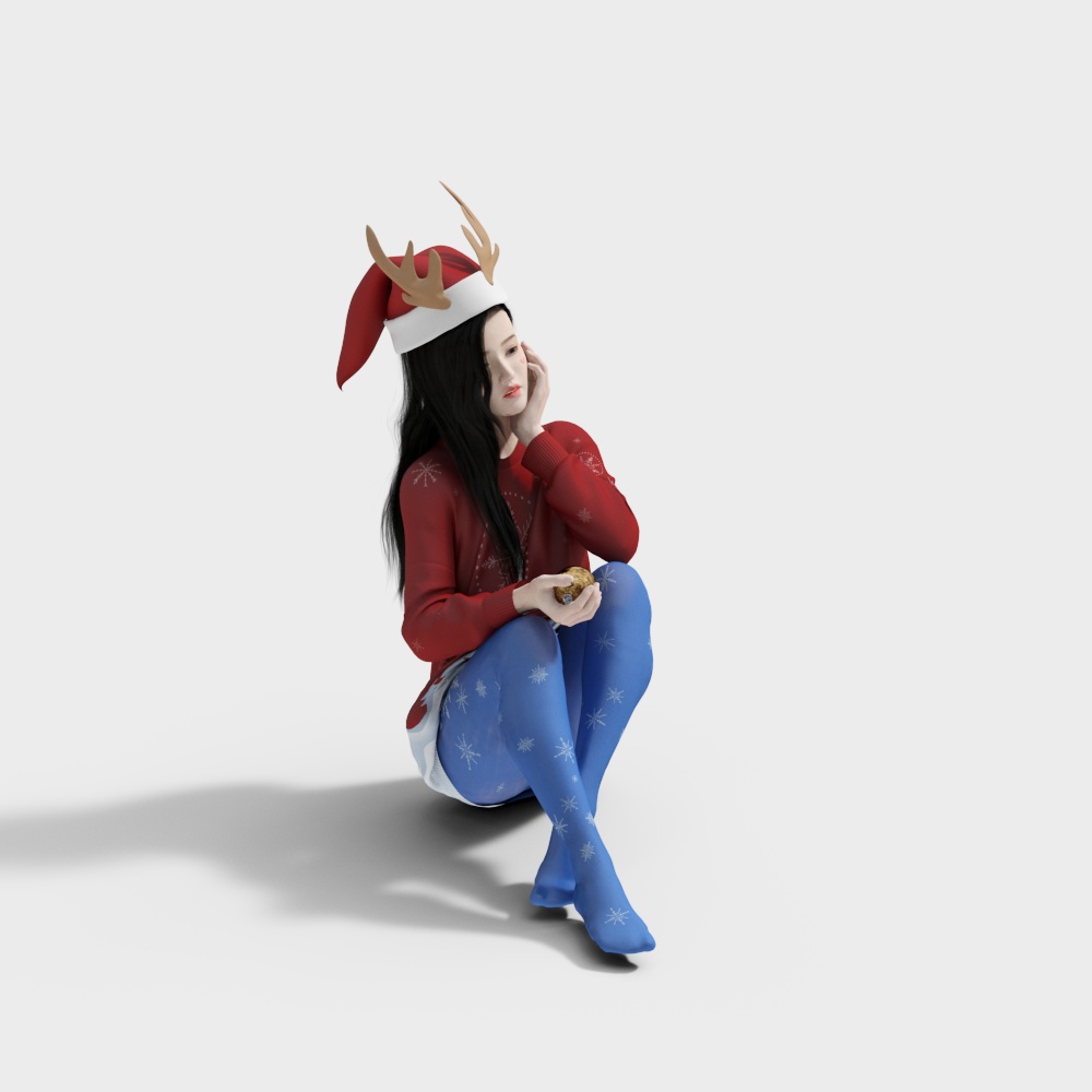 Charming Christmas Themed 3D Model