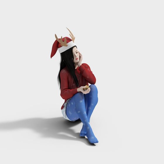 Enchanting Christmas Character 3D Model