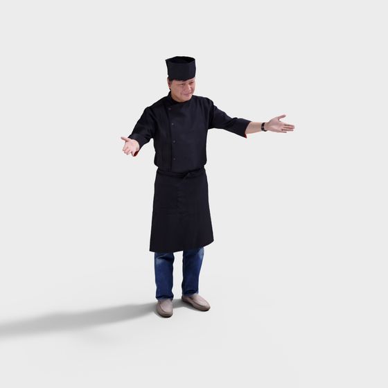 Professional Chef 3D model for Interior and Game Design