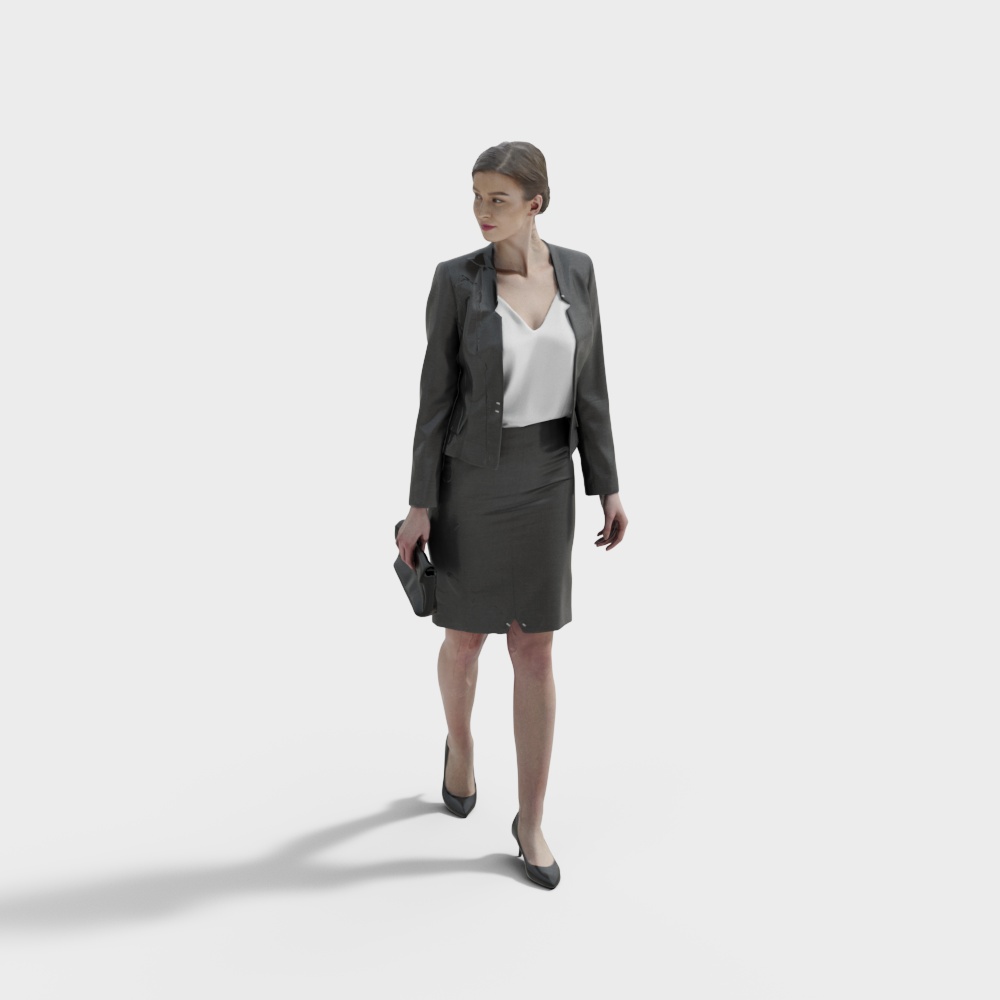 Urban Chic Low-Poly Female 3D Model Design