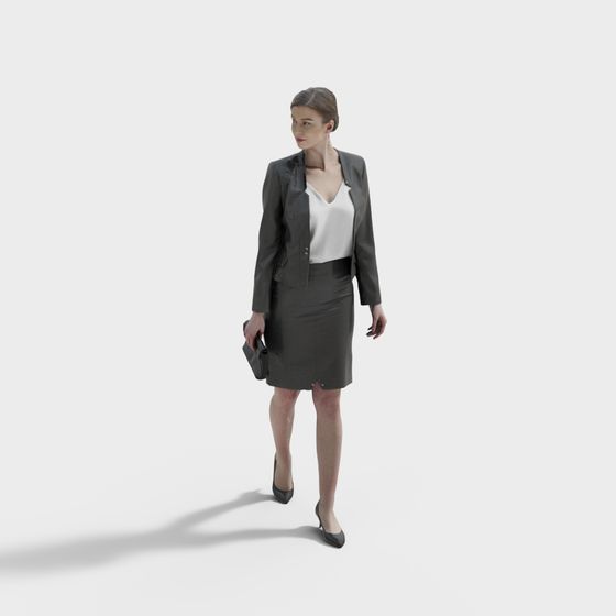 Urban Chic Low-Poly Female 3D Model Design
