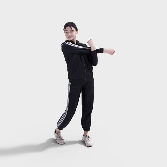 Low Poly Stylish Urban Athlete 3D model