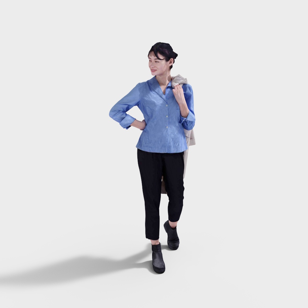 Urban Stroller 3D model - Fusion of Low Poly and High Detail