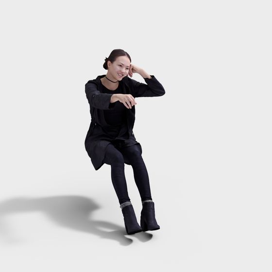 Stylish Low-Poly Woman 3D Model