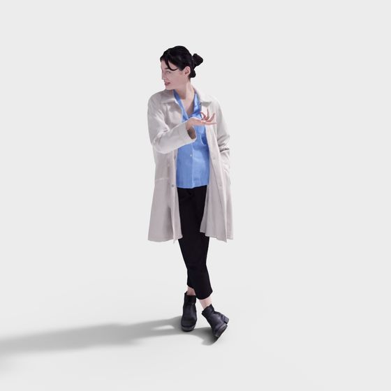 Elegant Low-Poly Female Character 3D model