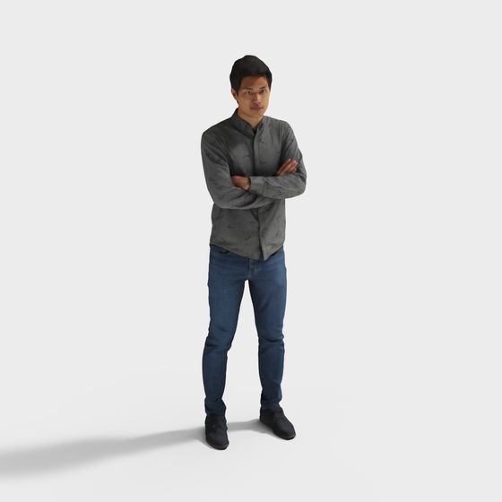 Urban Walker Low-Poly 3D model