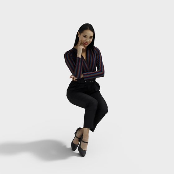Elegant Low-Poly Female 3D Model