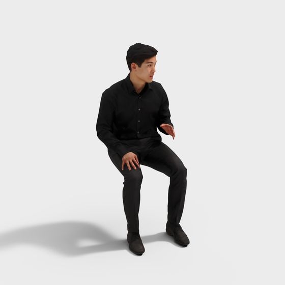 Urban Stroller Low-Poly High-Detail Character 3D model