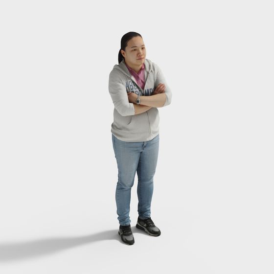 Stylish Female Character 3D Model for Urban Life