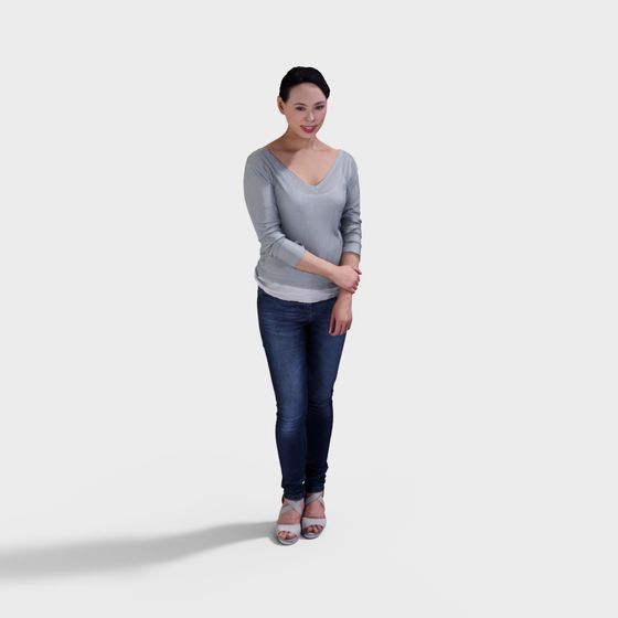 Stylish Low-Poly Female Model 3D model