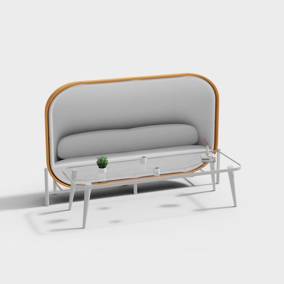 Stylish Low-Polygon Sofa Chair 3D model