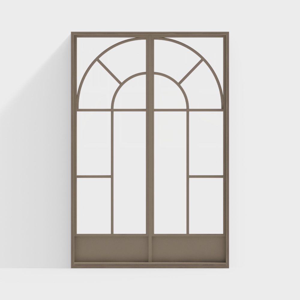 Vintage Arch Window 3D model in Low-Poly Style