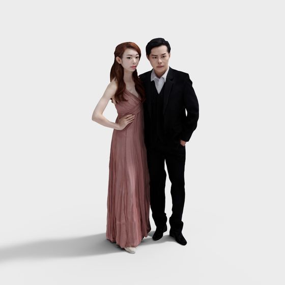 Elegant Couple 3D model for Ballroom Scenes