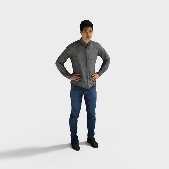 Urban Wanderer Low-Poly 3D Model for Creative Projects