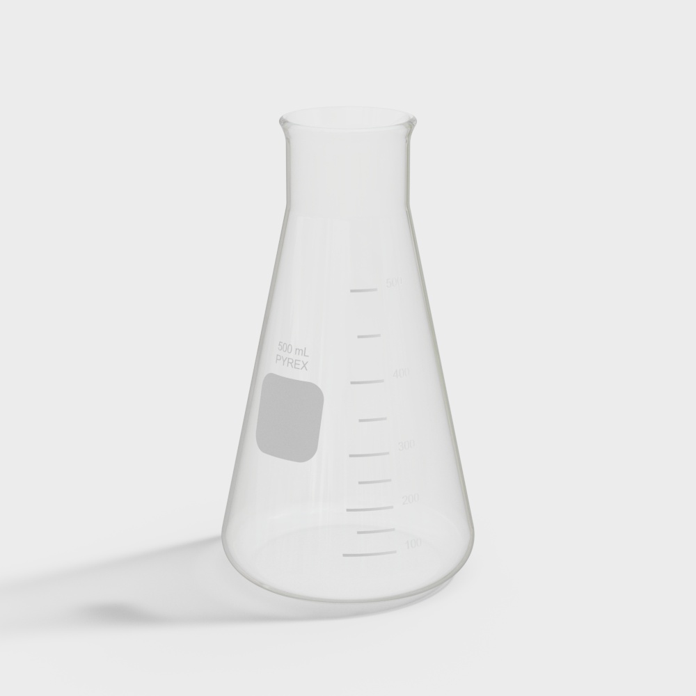 Realistic 500ml Pyrex Flask 3D model