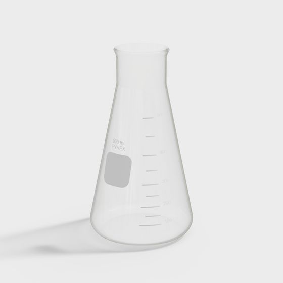 Realistic 500ml Pyrex Flask 3D model