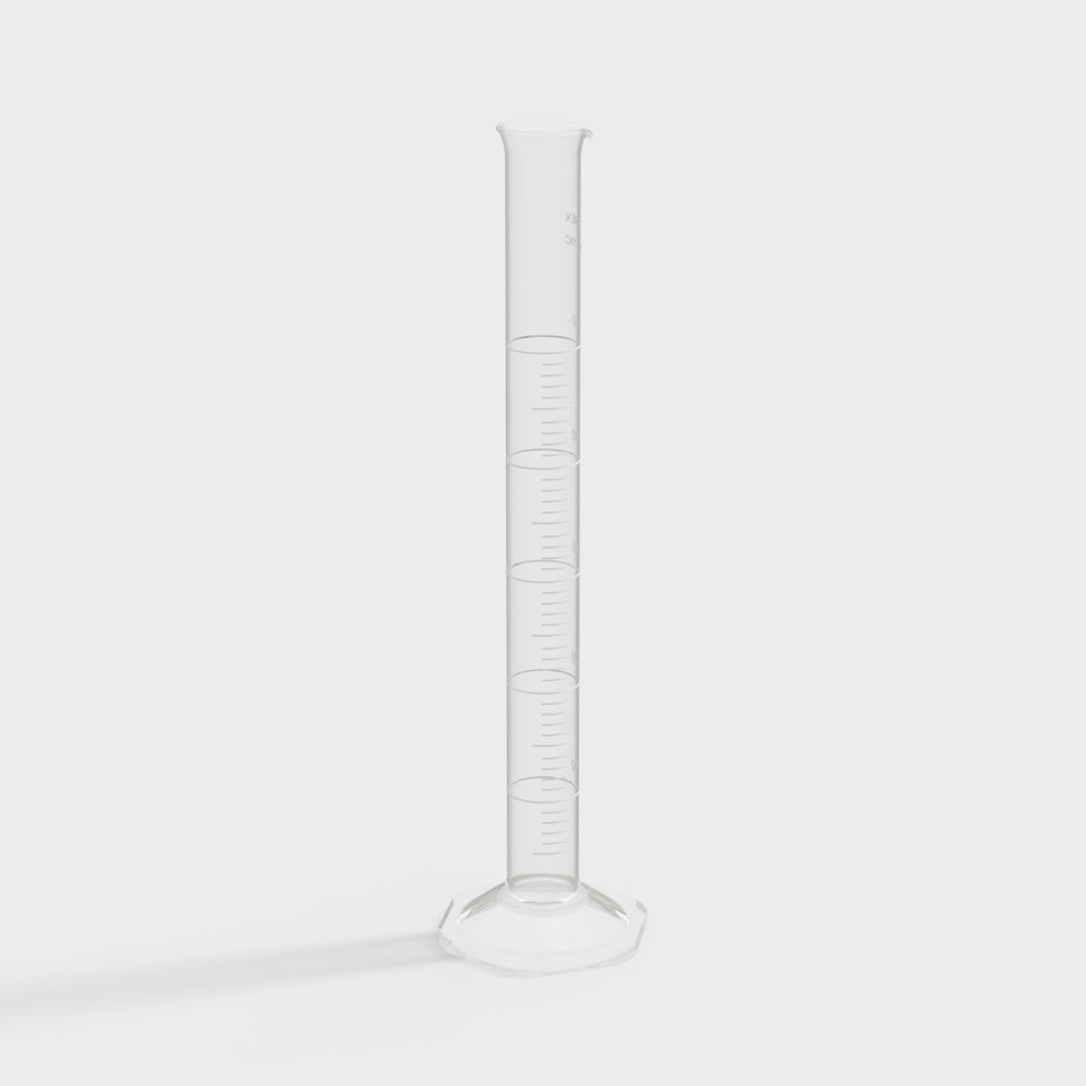 Laboratory glass measuring cylinder