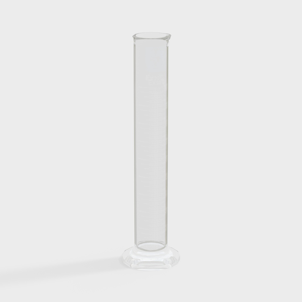 Laboratory glass measuring cylinder