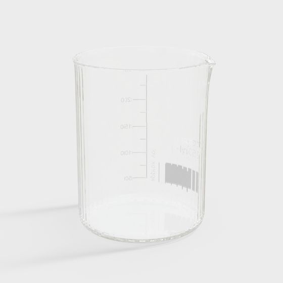 Transparent Glass Measuring Cup 3D Model