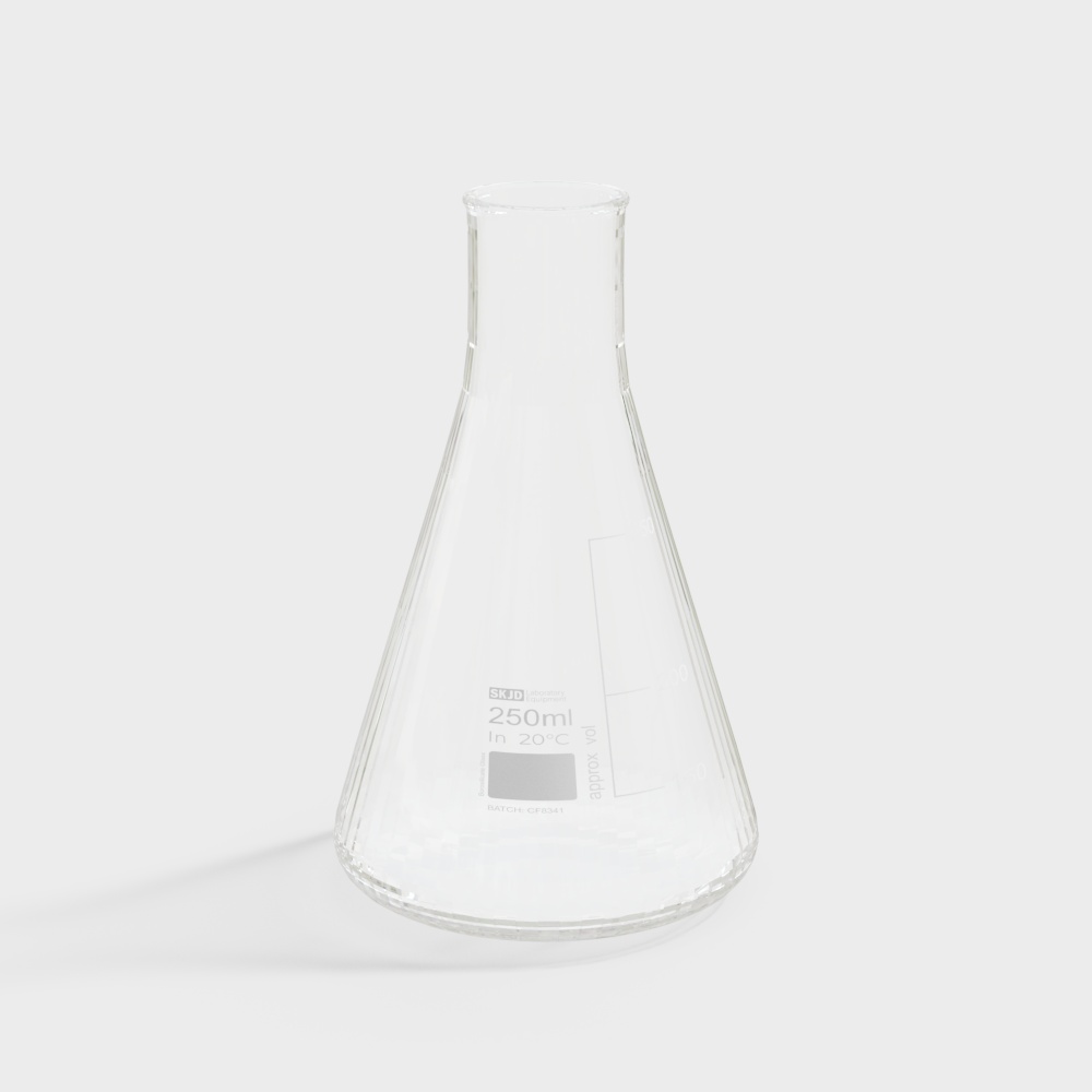 250ml Cone Flask 3D Model for Science Projects