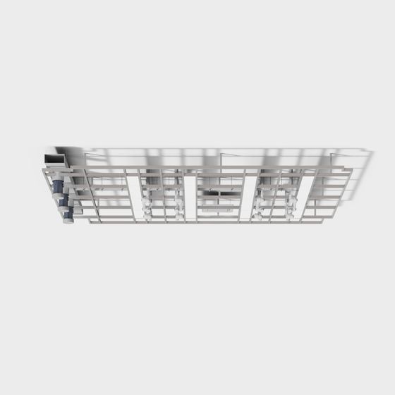 Low-Polygon Industrial Ceiling Structure 3D model