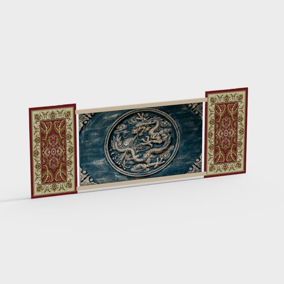Dragon Design Folding Screen 3D model for Artistic Spaces