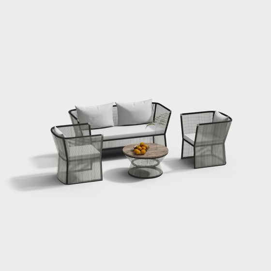 Elegant Outdoor Lounge Furniture Set 3D model