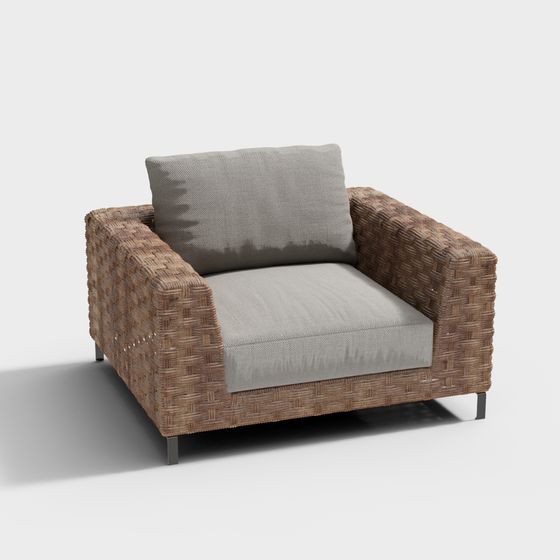 Unique Woven Armchair 3D model for Modern Interiors