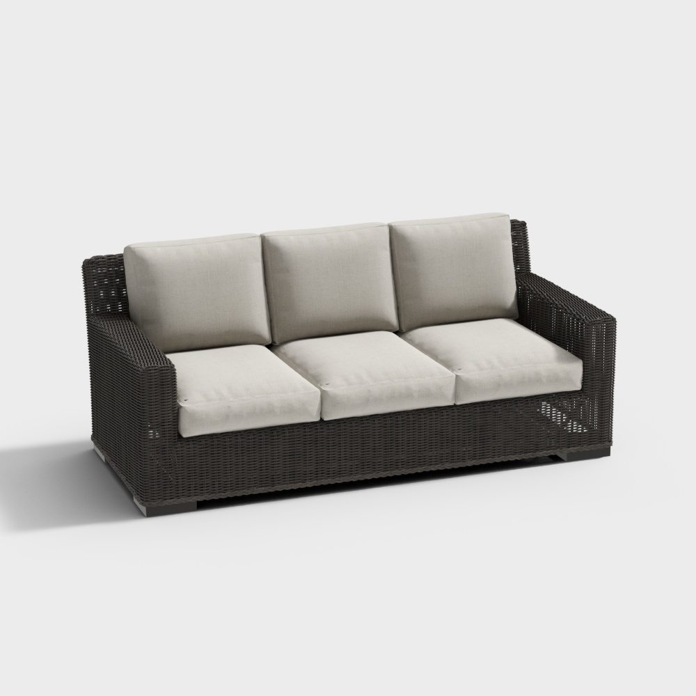 Outdoor rattan multi-person sofa