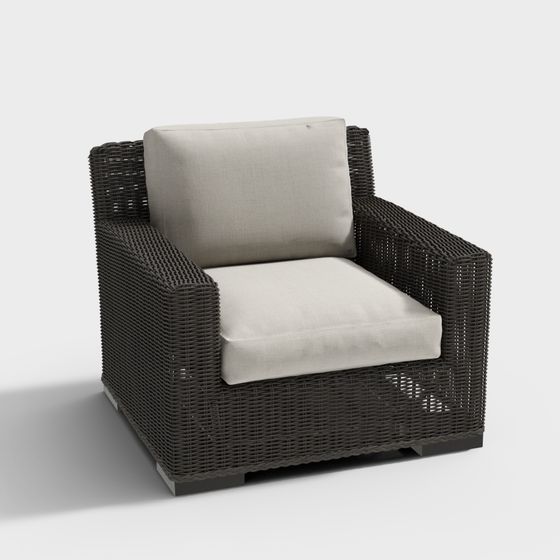 Urban Retreat 3D Model - Stylish Wicker Chair