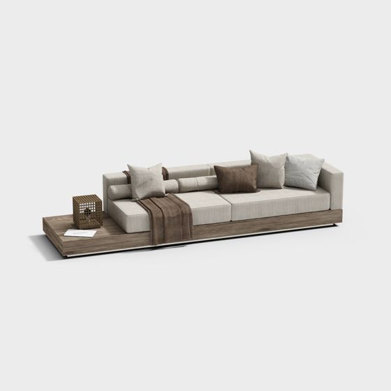 Stylish Low-Poly Sofa 3D model for Modern Interiors