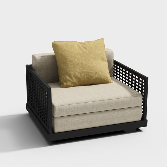 Stylish Low-Polygon Armchair 3D model