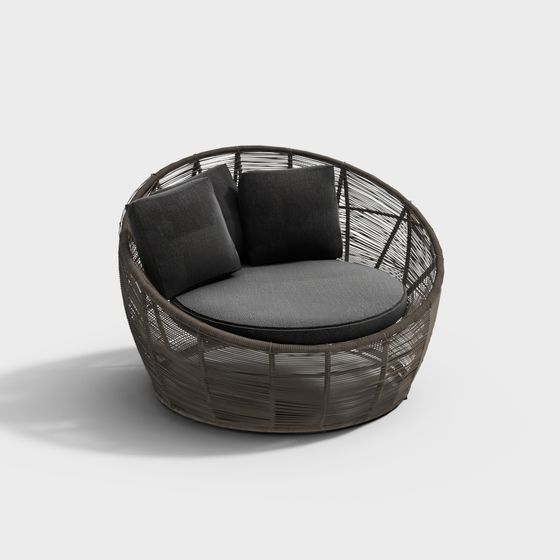 Smooth Curvy Sofa Chair 3D model for Cozy Spaces