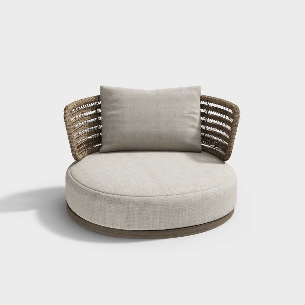 ラタン屋外シングルソファ