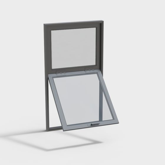 Black Folding Window 3D Model for Modern Architecture