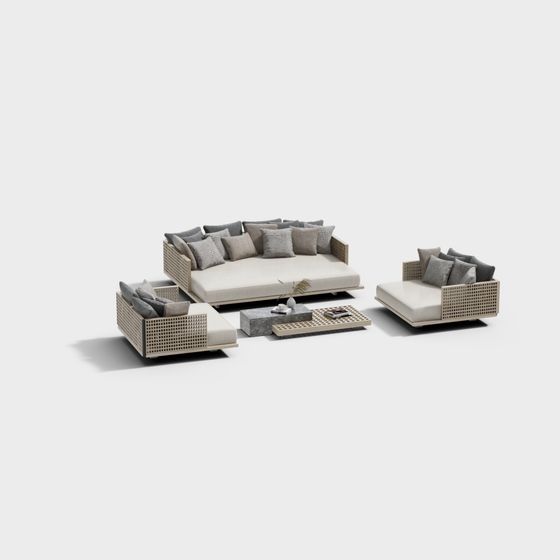 Versatile Outdoor Furniture Set 3D model