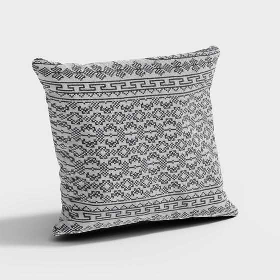 Geometric Allure Cushion 3D model