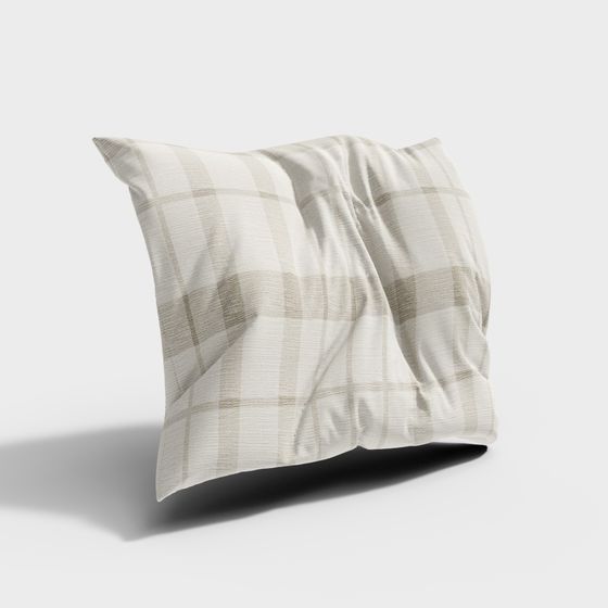 Elegant Checkered Cushion 3D Model for Modern Spaces