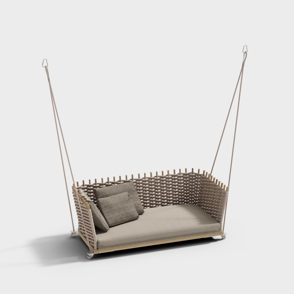 Outdoor rattan hanging basket