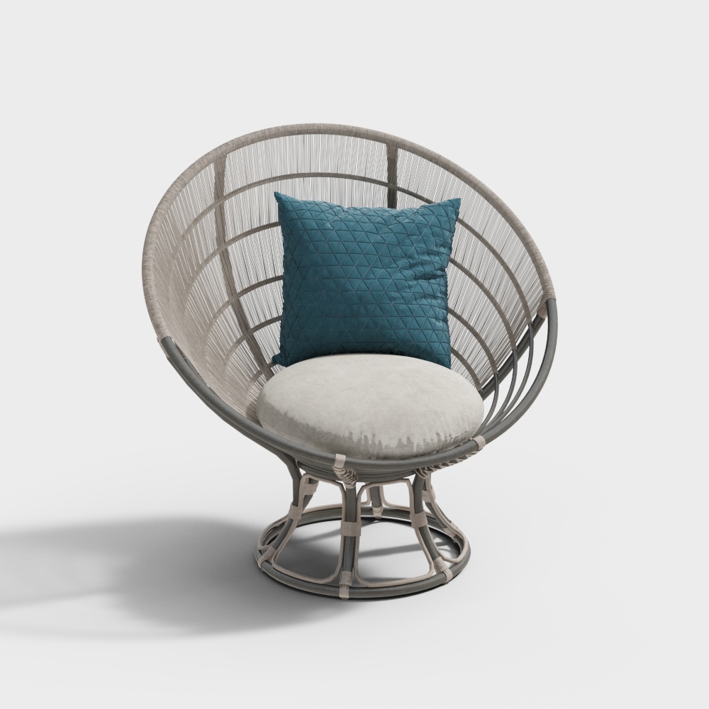 Rounded Sofa Chair 3D Model – Low Poly Modern Design
