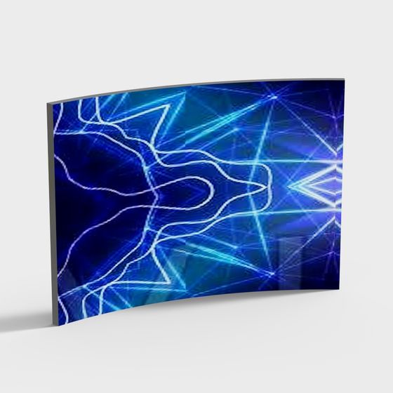 Neon Blue Model Neon Wave 3D Model – Blue Neon Low-Poly Design