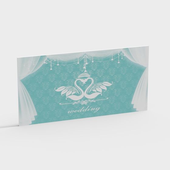 Elegant Low-Poly Wedding Background 3D model