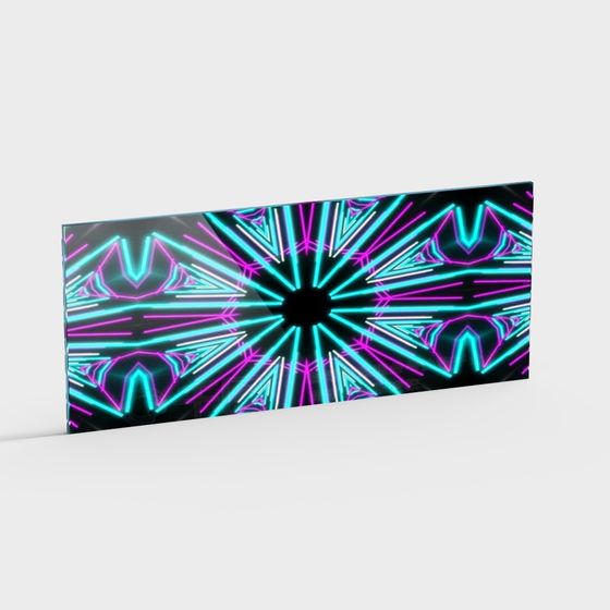 Neon Geometric Tunnel 3D model