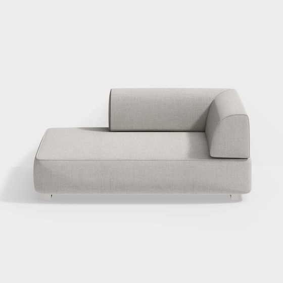 Minimalist Gray Low-Polygon 3D Sofa Model