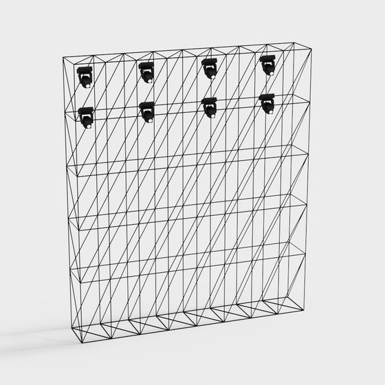 Industrial Grid Light Rack 3D model